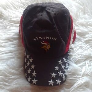 Vtg Minnesota Vikings Stars & Stripes Snapback Cap